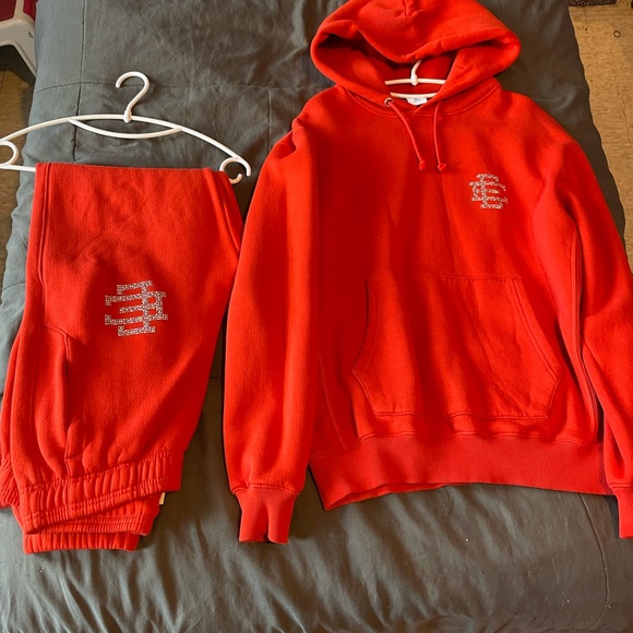 eric emanuel red swarovski sweatsuit - Picture 1 of 7